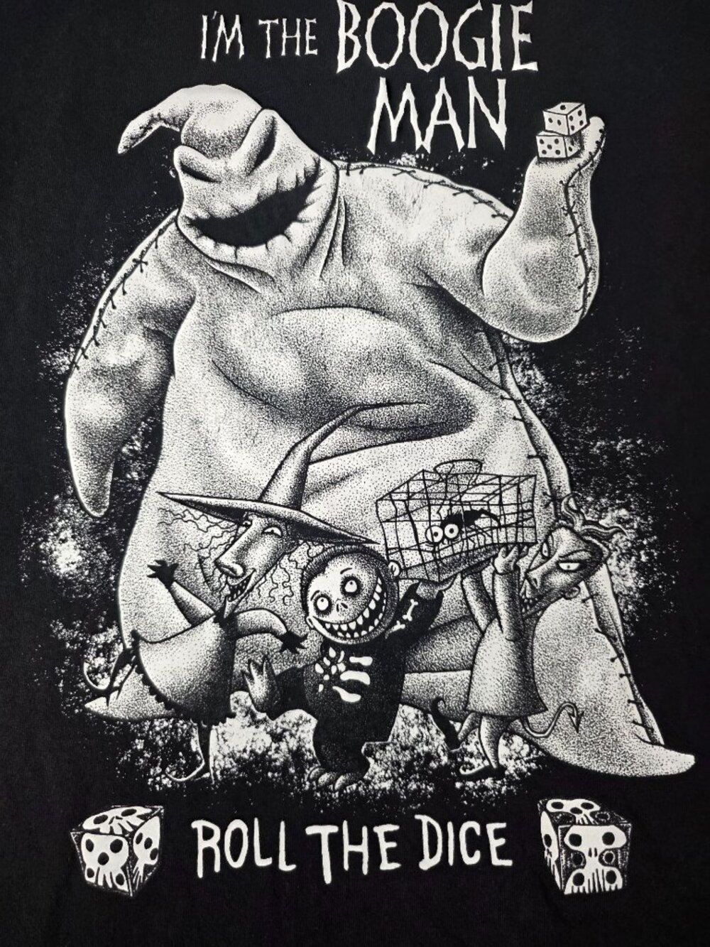 Tim Burtons Nightmare Before Christmas Roll The Dice Oogie Boogie Graphic T-Shir